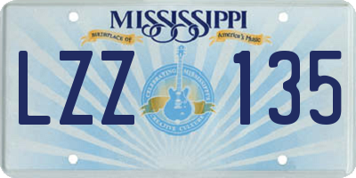 MS license plate LZZ135