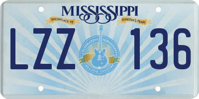 MS license plate LZZ136