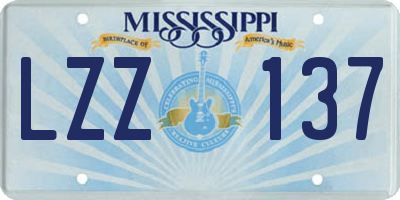 MS license plate LZZ137