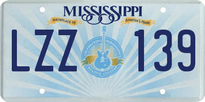 MS license plate LZZ139
