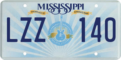 MS license plate LZZ140