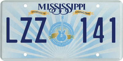MS license plate LZZ141