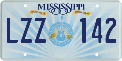 MS license plate LZZ142