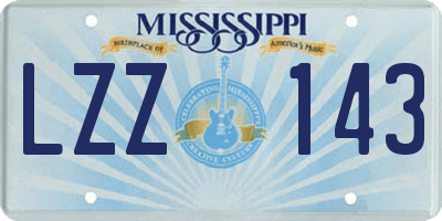 MS license plate LZZ143