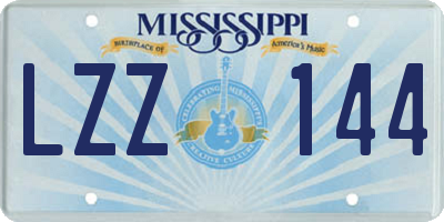 MS license plate LZZ144