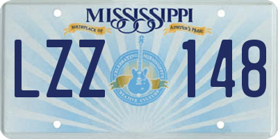 MS license plate LZZ148