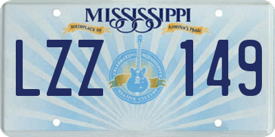MS license plate LZZ149