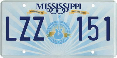 MS license plate LZZ151