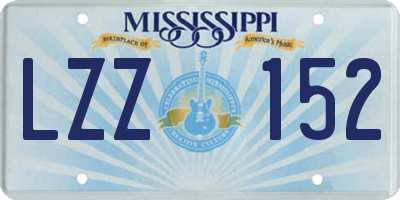MS license plate LZZ152
