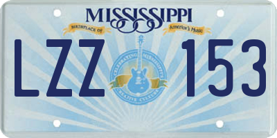 MS license plate LZZ153