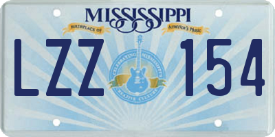 MS license plate LZZ154