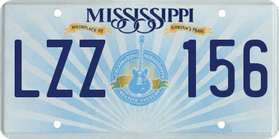 MS license plate LZZ156