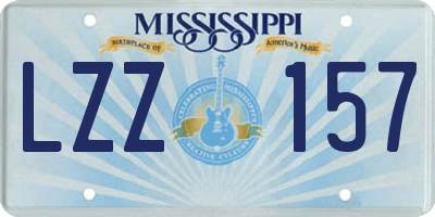 MS license plate LZZ157