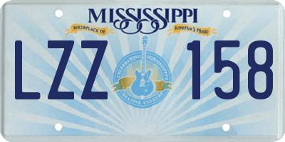 MS license plate LZZ158