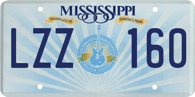 MS license plate LZZ160