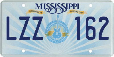 MS license plate LZZ162