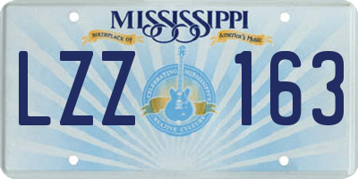 MS license plate LZZ163