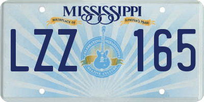 MS license plate LZZ165