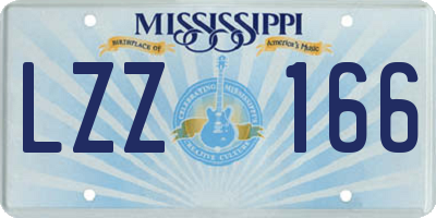 MS license plate LZZ166