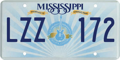 MS license plate LZZ172