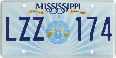 MS license plate LZZ174