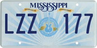 MS license plate LZZ177