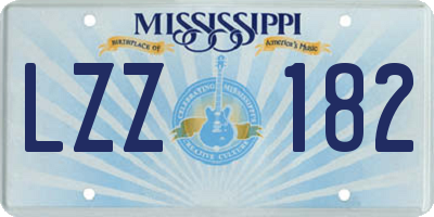 MS license plate LZZ182