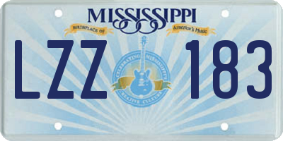 MS license plate LZZ183