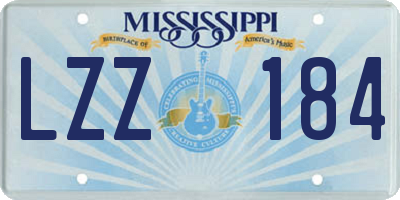 MS license plate LZZ184