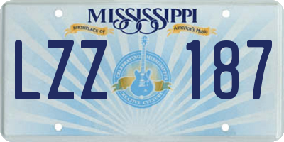 MS license plate LZZ187