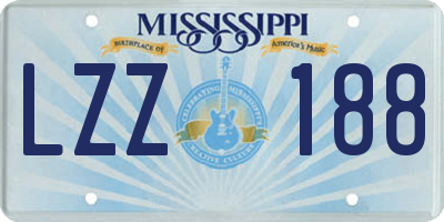 MS license plate LZZ188
