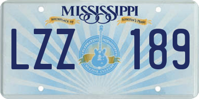 MS license plate LZZ189