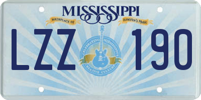 MS license plate LZZ190