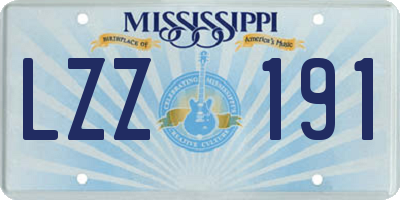MS license plate LZZ191