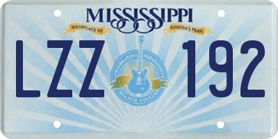 MS license plate LZZ192