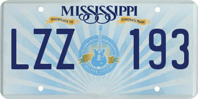 MS license plate LZZ193