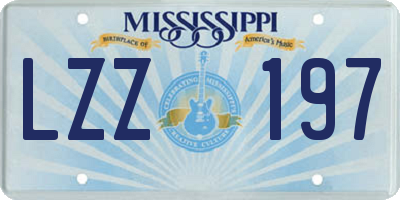 MS license plate LZZ197