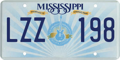 MS license plate LZZ198