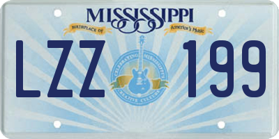 MS license plate LZZ199