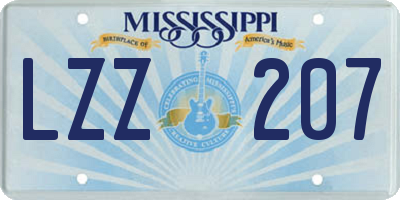 MS license plate LZZ207