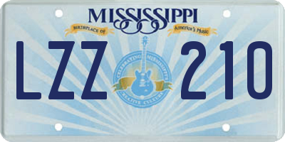 MS license plate LZZ210