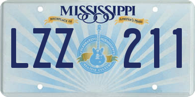 MS license plate LZZ211