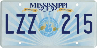 MS license plate LZZ215