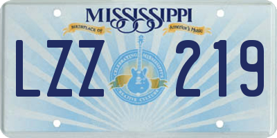 MS license plate LZZ219