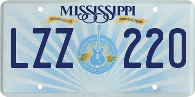 MS license plate LZZ220
