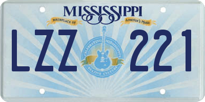 MS license plate LZZ221