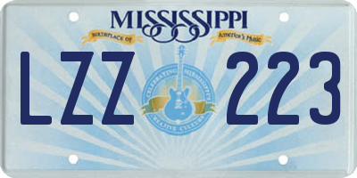 MS license plate LZZ223