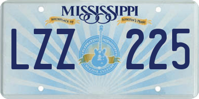 MS license plate LZZ225