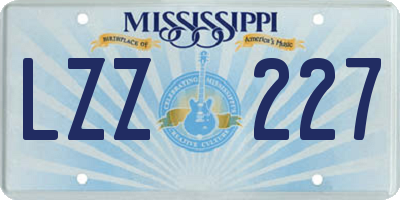 MS license plate LZZ227