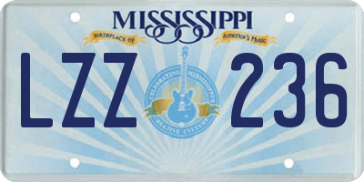 MS license plate LZZ236